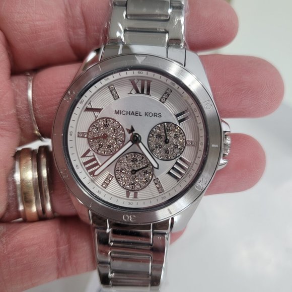 Michael Kors Womens MK7263 Bradshaw Stainless Steel Chronograph Watch - Picture 1 of 11